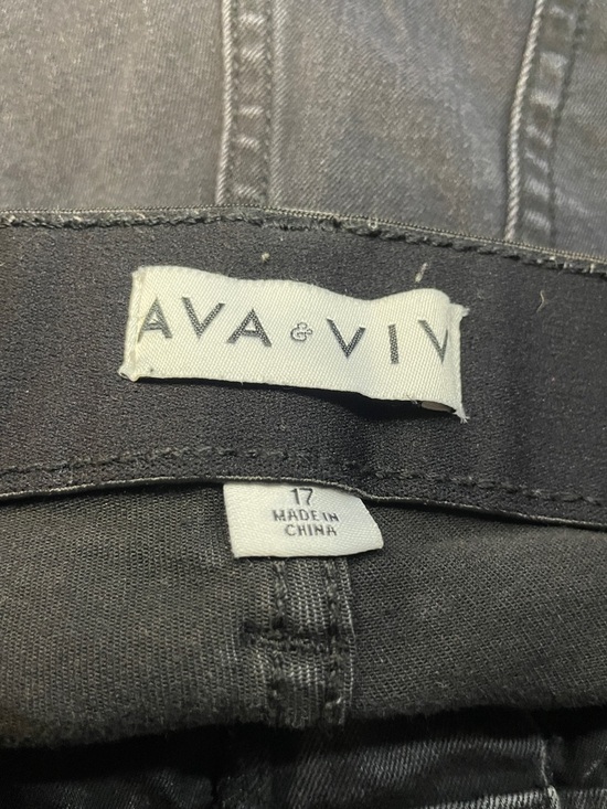 Ava & Viv Black Mid-Rise Skinny Cropped Raw-Hem Ankle Jeans - Picture 9 of 12